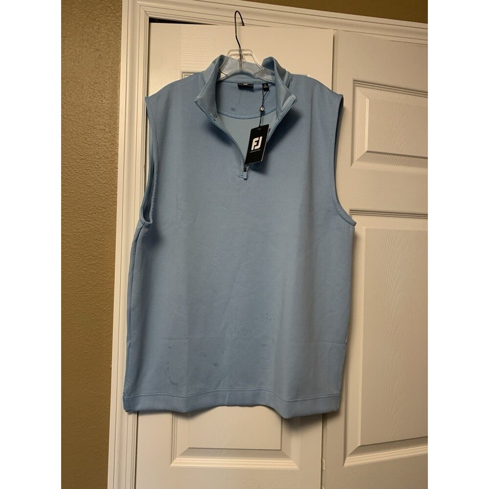 Footjoy Men's Size Large Lake Blue Lightweight Tonal Block Golf Vest NEW!